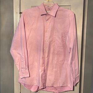 Van Heusen Royal Herringbone Classic Fit Wrinkle Free Light Pink Dress Shirt